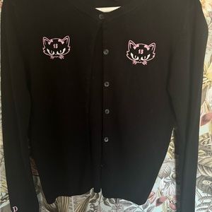 Lucky 13 black cardigan kitten club small